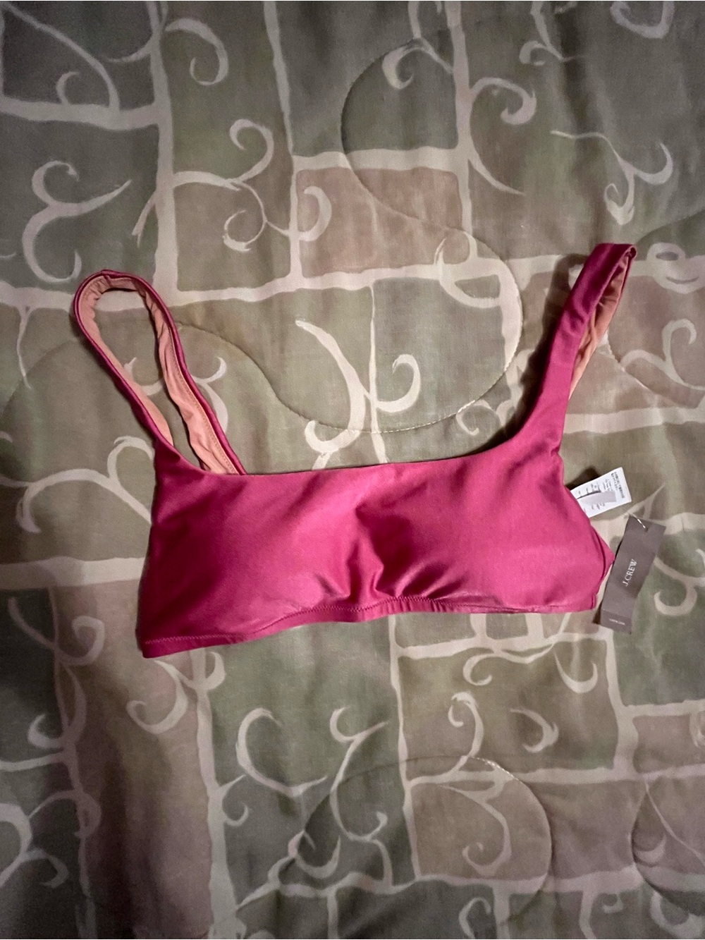 Women’s J. Crew pink swim top